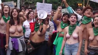 Topless Protester Uncensored